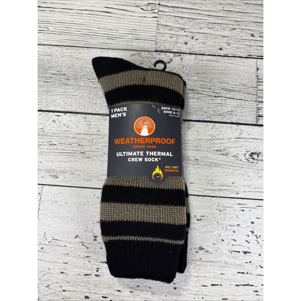 Weatherproof Men's Crew Socks Ultimate Thermal Shoe‎ Size 6-12 NEW